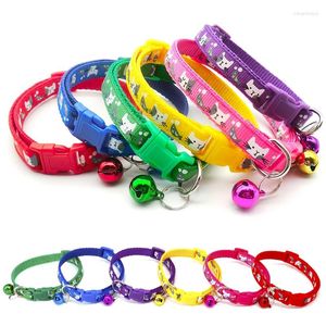 Dog Collars Cute Kitten Pet Collar With Bells Adjustable Plastic Colorful Buckle Cat Necklace For Small Medium Dogs Accessories