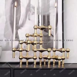 Candle Holders Modern Nordic Luxury Metal Silver Gold Candlestick Decoration Office Ornaments Centerpieces For Wedding Tables