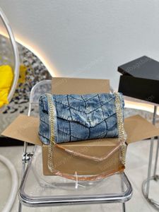 Luxurys Designer Bag RETRO STYLE LOULOU PUFFER COWBOY BAGS BLUE SHOLDLES BAGE DENIMトップ品質ハンドバッグバッグ女性ハンドバッグファッションバッグウォレット27.5cm 30cm WYG