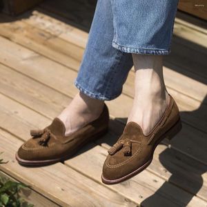 Lässige Schuhe Frühling Männer echte Leder Nackt Wohnungen Slip-on Penny Sladers Herbst Herbst Gentlemen Faul