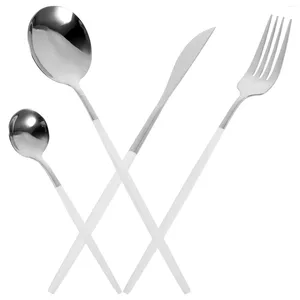 Dinnerwaren -Sets Kits TableWares Tragbares Besteck Steak Fork Löffel Set Gabeln Löffel Edelstahl -Besteck wiederverwendbares Silber