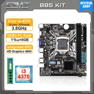 マザーボードSZMZ B85マザーボードLGA 1150 I3 4370 CPU 8GB DDR3 RAMコンボPLACA MAE 1150デスクトップアセンブリキットLGA1150