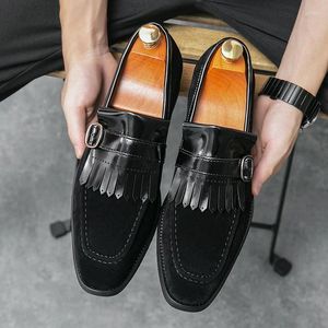 Casual Shoes Brand Soft Men Black Tassel Loafers Suede Leather For Classic Moccasins Light Boat Footwear Plus Size 38-46