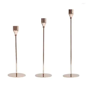 Держатели свечей высокой подсвечники 3pcs Creative Luxury Metal Stand Set Многофункциональный конический модный