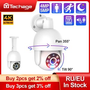 Cameras Techage 8MP 5MP 4MP Security POE IP Camera PTZ Dome Video Camera 4K Outdoor Ai Human Detected Two Way Audio Camera XMEye TF Card