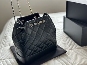 Classic Designer Bag Gabrielle Vagabonds Double Chain cowhide Fashion Backpack Small CC Women's Black