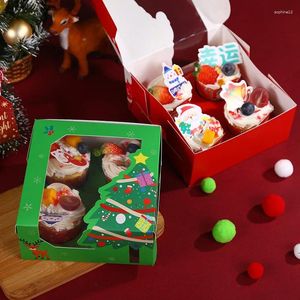 Present Wrap Cupcake Boxes Christmas Cookie Bakery With Window Party Wedding Box Favors For Guest and Kids Candy Packaging