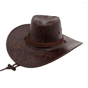 Boinas masculino oeste de cowboy chapéu de cowboy gentleman Red Dead Redemption 2 Cowgirl Country Classic Faux Leather Jazz Women Knight
