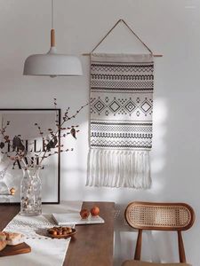 Tapissries Ins Style Nordic Marockan Geometric Fringe Tapestry Hängande flagga Enkel hemvist dekoration handvävd tygbakgrund