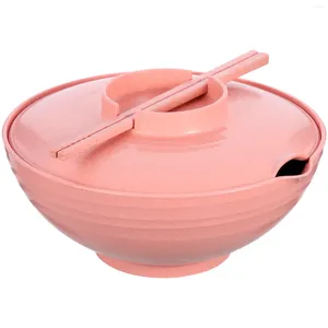 Skålar Instant Noodle Bowl Multi-Use Soup Congee Serverande kinesiska containrar Sushi Plate Dekorativ ramen PP Japandi