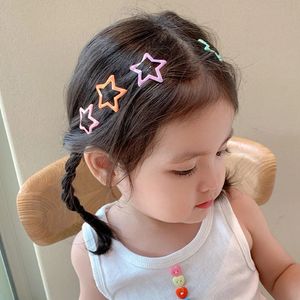 2024 10/12pcscuteカラフルな星ウォータードロップシェイプヘアクリップ女の子のための素敵な髪の髪を飾るヘアピンの子供の髪のアクセサリーカラフルなウォータードロップヘアピン