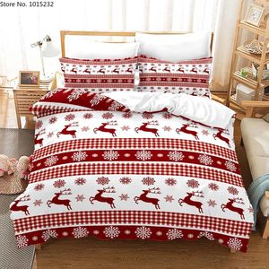 Set di biancheria da letto buon Natale set stampato 3d copripiumini copritine di cuscinetti da letto con pioggia biancheria da letto 21