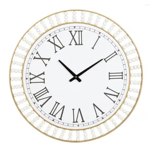 Wall Clocks 24" White Metal Clock With Gold Frame And Radial Beading Freight Free Decoration Modern Living Room Design Home