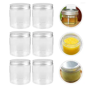 Lagerflaschen 10 Stcs Plastikmarm Marmelade Mason Honig Pot Clear Sealing Sugar Scrub Mini klein