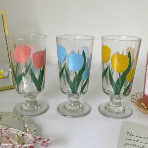 Wine Glasses 6 Colors Fashion Tulip Kingdom Glass Whiskey Soda Vodka Cup Multi-Purpose Drinkware Small High Foot Cool Drinks