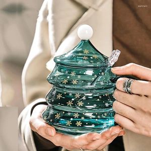 Şarap Gözlükleri Noel Ağacı Kupa Kar Dağ Kupası Yüksek Bor Silikon Isı Dayanıklı Merry Kahve Suyu M Karikatür Hediye