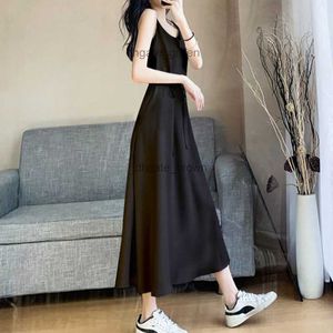 2024 Summer Black Strap Dress New Womens Spring/Summer Long Style Slim and Slend Style With Long Long Dress