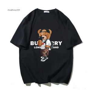 メンズTシャツデザイン2024半袖トップファッションプリント漫画ベアブラウスメンズ特大の服tシャツ男夏コットン230625