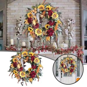 Decorative Flowers Outdoor Wreaths Christmas Sunflower Flower Ring French Rural Gardener Gardens Spring And Wreath Window Suction Cups