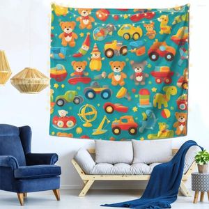 Tapestries Little Toys For Kids Seamless Pattern Artwork Wall Decor Tapestry Outdoor Office Perfect Gift Soft Fabric Multi Style