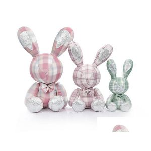 Filmer TV PLUSH Toy Stuffed Animals Cartoon P Toys 2022 Söt ny docka Plaid Rabbit Wholesale Wedding Girl Girl Birthday Present Drop D Dhcyi