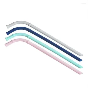 Shower Curtains Long Flexible Straight Bent Drinking Straw Reusable Beverages Straws Food Grade Drinkware Curved Mug