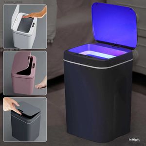 Waste Bins 12-16L Intelligent Induction Trash Can Automatic Smart Waste Bin Bathroom Dustbin Home Living Room Kitchen Garbage Bin Storage L46