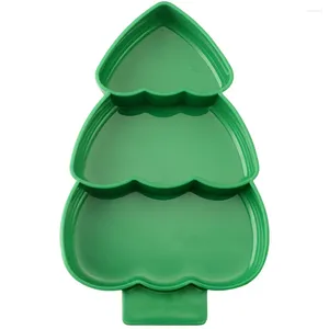 Dinnerware Sets Christmas Sweets Snack Plate Tabletop Tree Tray Candy Accessory Dish Wear-resistant Plastic Desktop Baby