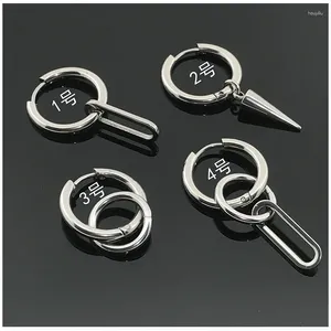 Dangle Ohrringe 1PC Männer- und Frauen -minimalistische Edelstahl -Stahlrunde Ohrschnallen