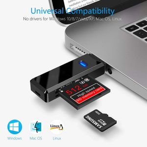 Nytt TF SD-kortläsare USB 3.0 CardReader Micro SD-kort till USB Adaper Smart Card Reader Memory Lector de Tarjetas Laptop Accessories- för USB