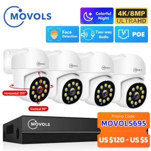 MOVILS DE ALARME 4K XMEYE POE Sistema de vigilância 8MP 4MP de duas vias PTZ CCTV POE AI Câmera de segurança 8CH Kit de vigilância de vídeo P2P NVR