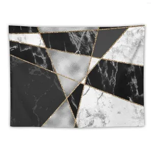 Tapestries Black White And Gold Marble Pattern Tapestry On The Wall Korean Room Decor Carpet