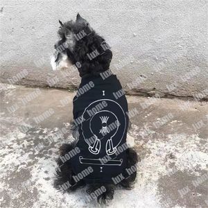 Designer Pet Clothing Fashion Pet Clothes Black Cotton Dog Clothes Classic Dog T Shirts Trendy Brand Dog Clothing Thin Style Pet Garment