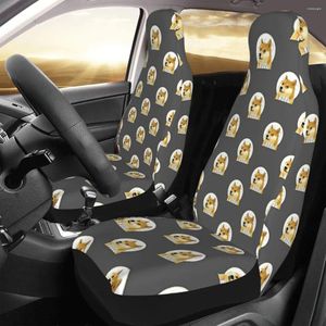 Autositzabdeckungen DOGE Coin Crypto Logo Cover Custom Printing Universal Front Protector Accessoires Kissen Set