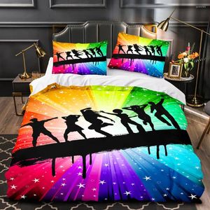Bedding Sets Colorful Bar Dance DJ 3D Set Duvet Cover Pillowcase Three Piece No Quilt/Pillow Core 210 Home Bedroom Decor