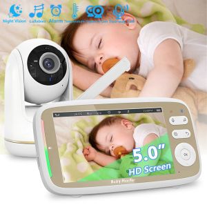 Monitors VB803 Baby Monitor 5.0 Inch Video With Pan Tilt Camera 3X Zoom Wireless Two Way Audio Night Vision Security Camera Babysitter