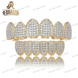 Moissanite Grillz Custom Wholesale Honeycomb Princess Cut 10K 14K18K Moissanite Diamond Grillz Hip Hop Grilliz