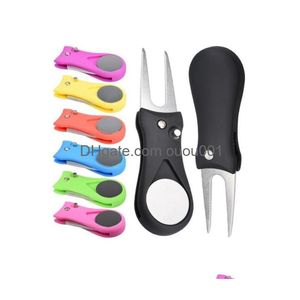 Other Golf Products 1 Pcs Divot Repair Tool Foldable Pitch Groove Cleaner Pitchfork Drop Delivery Sports Outdoors Dhrsd