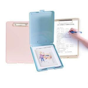 Urklipp med penna slot A4 Filhållare Plate Box Clamp Memo Clip Document Organizer File Fall Writing Board With Storage Organizer