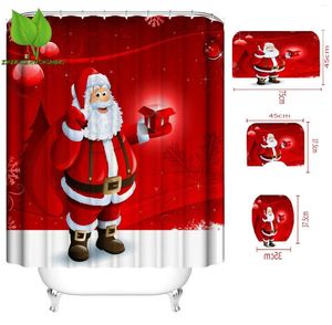 Shower Curtains Snowman Curtain With Hooks Snowflake Pine Tree Xmas Holiday Home Bathroom Decor Winter