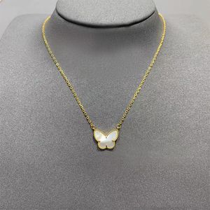 Fashion brand clover necklace women luxurious butterfly mother shell necklace designer necklace high-quality charm necklace 18k gold stainless steel jewelry