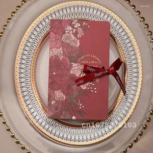 Hediye Sarma Ambalaj Kutuları Çiçek Desenli Baskı Şeker Kutusu Kitap Şekli Tasarım Düğün Doğum Günü Şerit