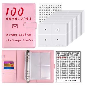 Envelopes 100 Envelopes Money Savings Challenges Book,Storage Budgeting Binder Budget Book Cash Saving Challenge Box Kit Easy Install