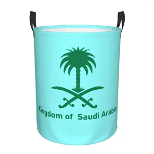 Bolsas de lavanderia emblema da Arábia Saudita 222 cestas de cesto para roupas de cesto cesto para brinquedos de armazenamento organizador caixas de armazenamento