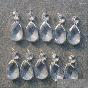 Żyrandol Crystal 30pcs Clear faseted K9 części Prism Suncatcher wiszący wisiorek z skokiem pierścieni domowe dekoracja ślubna