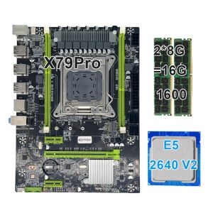 Motherboards KEYIYOU X79 pro Motherboard Set with Xeon E52640 V2 CPU LGA2011 combos 2*8GB = 16GB 1600Mhz Memory DDR3 RAM KIT