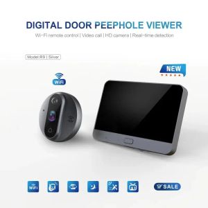 Doorbell Tuya smart WiFi door bell with 720P 120 Degree Camera video peephole for door 4.3" LCD screen 24H PIR Movement Detection Eye