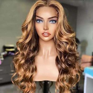 Alta qualidade 26 polegadas central Comprimento de despedida perucas Hot Sale Brown Big Havy Hair Wholesale Europa America HD Lace