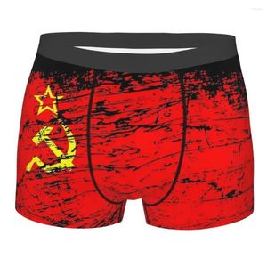 Underpants Men União Soviética URSS Russia Bandeira Roupa Communista Communista Novelty Boxer Calcinha Homme Breathable