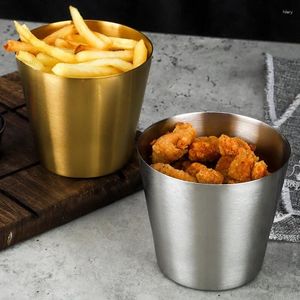 Plates French Fries Cup Tableware Beer Mug Cold Drink Stainless Steel Fried Snack Cups Kitchen Dining Bar Home Garden